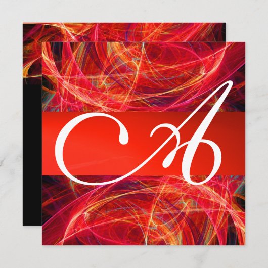 CRAZY FOTON MONOGRAM rood, roze wit Kaart (Voorkant / Achterkant)