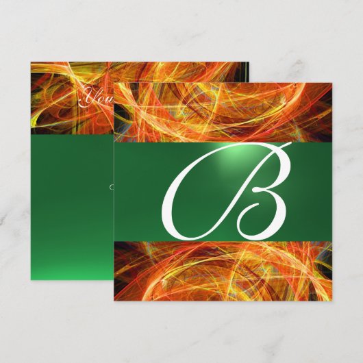 CRAZY FOTON MONOGRAM yellow emerald green Kaart (Voorkant / Achterkant)