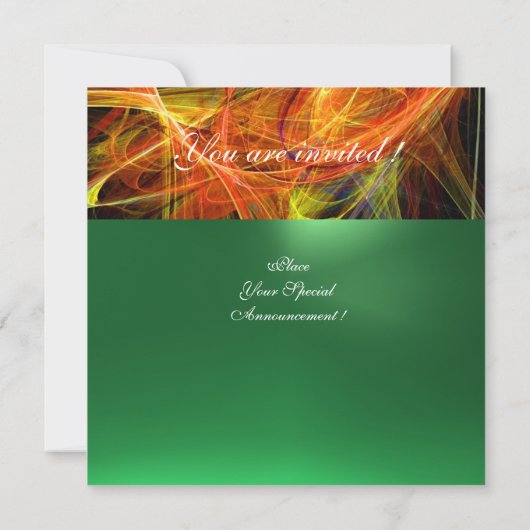 CRAZY FOTON MONOGRAM yellow emerald green Kaart (Achterkant)