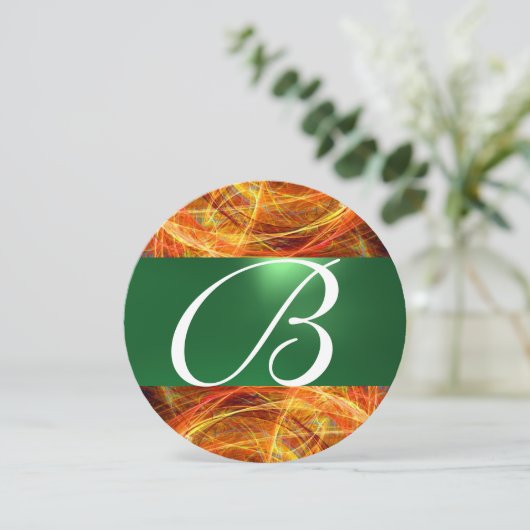 CRAZY FOTON MONOGRAM yellow emerald green Kaart (Staand voorkant)