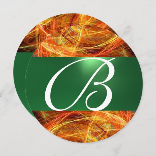 CRAZY FOTON MONOGRAM yellow emerald green Kaart (Voorkant / Achterkant)