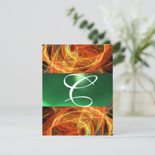 CRAZY FOTON MONOGRAM yellow emerald green Kaart (Staand voorkant)