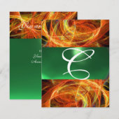 CRAZY FOTON MONOGRAM yellow emerald green Kaart (Voorkant / Achterkant)