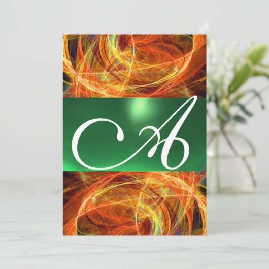 CRAZY FOTON MONOGRAM yellow emerald green Kaart (Staand voorkant)