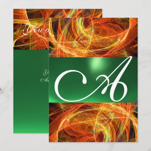 CRAZY FOTON MONOGRAM yellow emerald green Kaart (Voorkant / Achterkant)