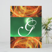 CRAZY FOTON MONOGRAM yellow emerald green Kaart (Staand voorkant)