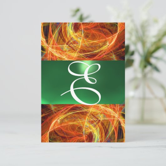 CRAZY FOTON MONOGRAM yellow emerald green Kaart (Staand voorkant)