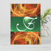 CRAZY FOTON MONOGRAM yellow emerald green Kaart (Staand voorkant)