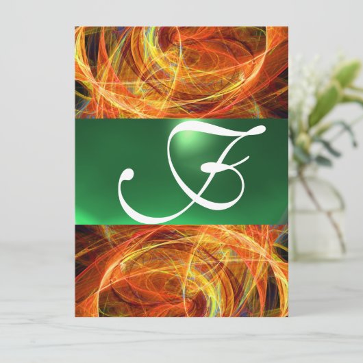 CRAZY FOTON MONOGRAM yellow emerald green Kaart (Staand voorkant)