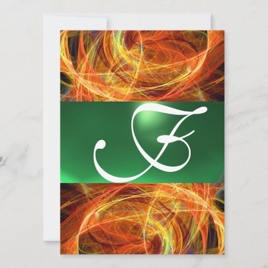 CRAZY FOTON MONOGRAM yellow emerald green Kaart (Voorkant)