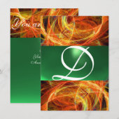 CRAZY FOTON MONOGRAM yellow emerald green Kaart (Voorkant / Achterkant)