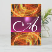 CRAZY FOTON MONOGRAM zwart roze Kaart (Staand voorkant)