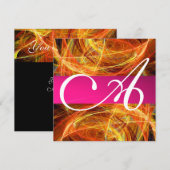 CRAZY FOTON MONOGRAM zwart roze Kaart (Voorkant / Achterkant)