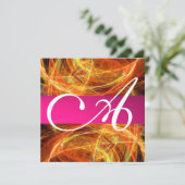 CRAZY FOTON MONOGRAM zwart roze Kaart (Staand voorkant)