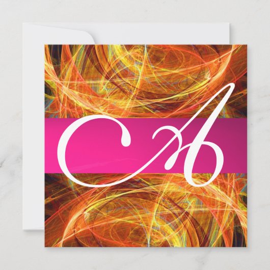CRAZY FOTON MONOGRAM zwart roze Kaart (Voorkant)