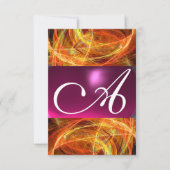 CRAZY FOTON MONOGRAM zwarte roze rsvp Kaart (Voorkant)