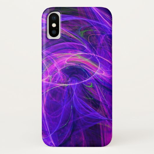 CRAZY FOTON Paarse Blue Fractal Waves Case-Mate iPhone Case (Achterkant)