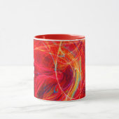 CRAZY FOTON Red Yellow Fractal Swirls Monogram Mok (Midden)