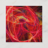 CRAZY FOTON Vibrant Red Brown Yellow Swirks Vierkante Visitekaartje (Achterkant)