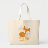 Crazy Fox Lady Grote Tote Bag (Voorkant)