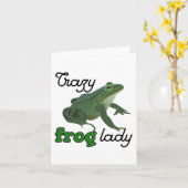 Crazy Frog Lady Frog lover gifts Kaart (Gele Bloem)