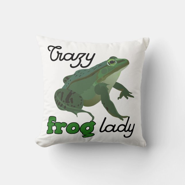 Crazy Frog Lady Frog lover gifts Kussen (Voorkant)