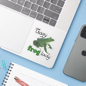 Crazy Frog Lady Frog minuscten Sticker (Laptop met iPhone)