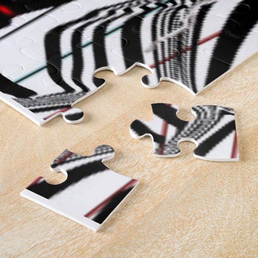 Crazy Fun, Black, White, Red Modern Jazz Legpuzzel (Zijkant)