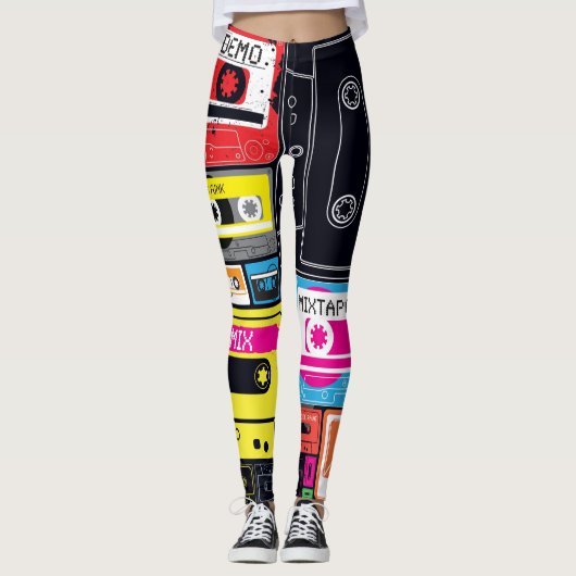 Crazy funky oldskool dek tape leggings (Voorkant)