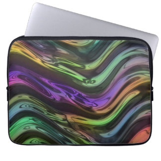 Crazy Funky Rainbow Ripple Waves Art Patroon Laptop Sleeve
