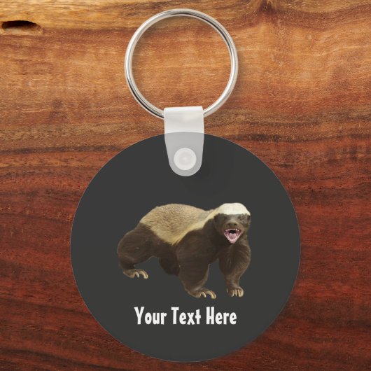 Crazy Funny Honey Badger Sleutelhanger (Voorkant)