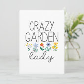 Crazy Garden Lady Bedankkaart (Staand voorkant)