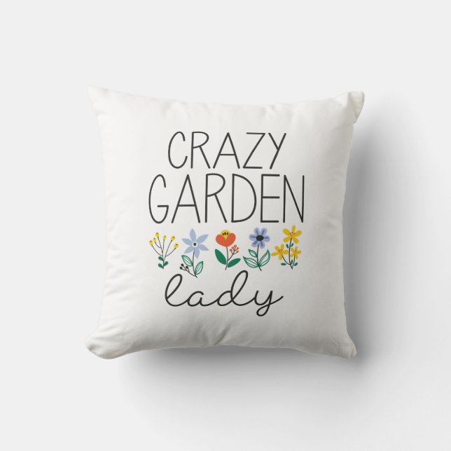 Crazy Garden Lady Kussen (Voorkant)