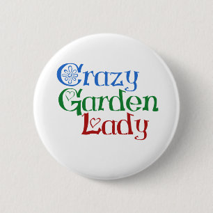 Crazy Garden Lady Ronde Button 5,7 Cm