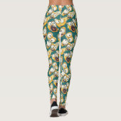 Crazy Geel Monster Teal Halloween Leggings (Achterkant)