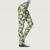 Crazy Geel Monster Teal Halloween Leggings (Rechts)