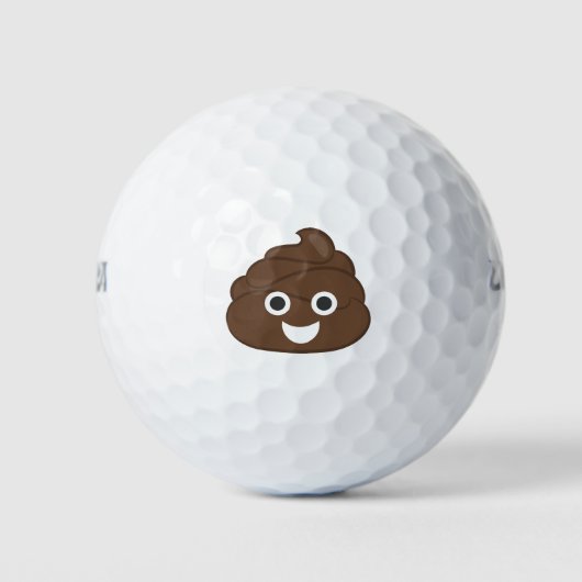 Crazy Gekke Brown Poop Emoji Golfballen (Voorkant)