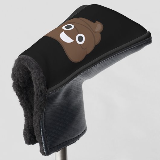 Crazy Gekke Brown Poop Emoji Golfheadcover (3/4 voorkant)