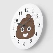 Crazy Gekke Brown Poop Emoji Grote Klok (Hoek)