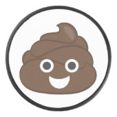 Crazy Gekke Brown Poop Emoji Hockey Puck (Voorkant)