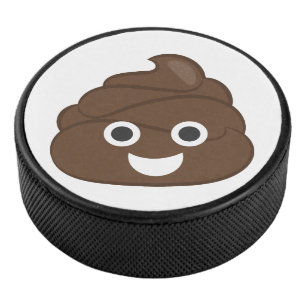 Crazy Gekke Brown Poop Emoji Hockey Puck