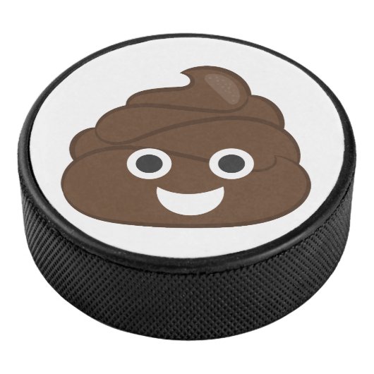 Crazy Gekke Brown Poop Emoji Hockey Puck (3/4)