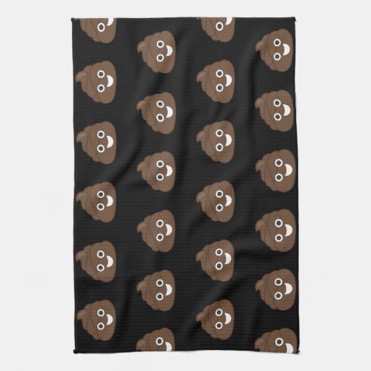 Crazy Gekke Brown Poop Emoji Theedoek (Verticaal)