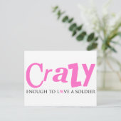 Crazy genoeg om van een Soldaat te houden Briefkaart (Staand voorkant)
