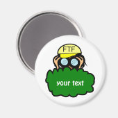 Crazy Geocacher Geocaching Swag Custom Magnet (Voorkant / Achterkant)