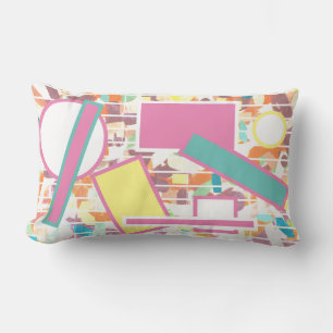 Crazy Geometry Turquoise Roze Kussen