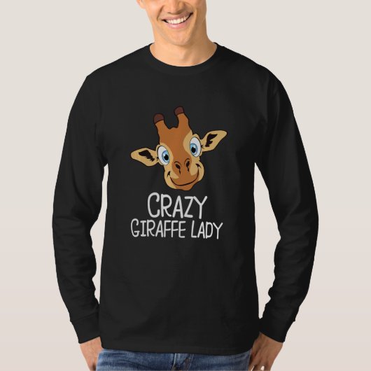 Crazy Giraffe Animal Head Crazy Giraffe Lady T-shirt (Voorkant)