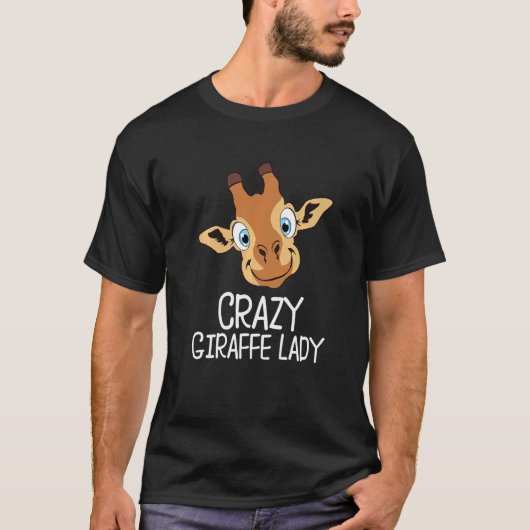 Crazy Giraffe Animal Head Crazy Giraffe Lady T-shirt (Voorkant)