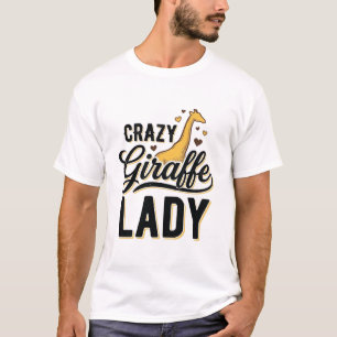Crazy Giraffe Dame Vintage Gravure Shirt Ontwerp