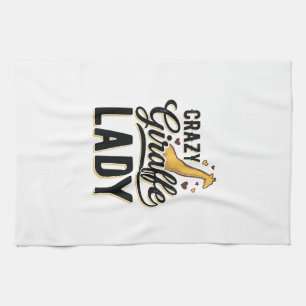 Crazy Giraffe Dames Vintage Gravure Shirt Design Theedoek